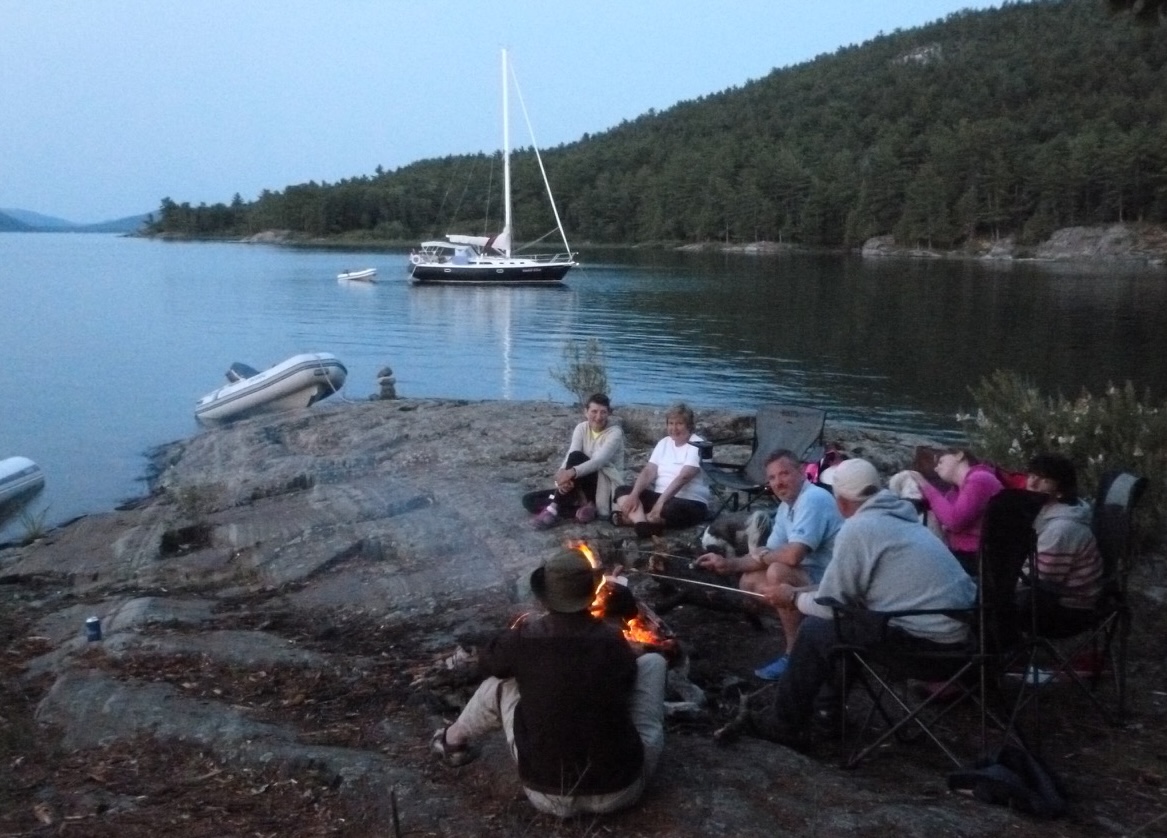 A campfire along the south shore of Baie Fine - Photo by David   Spencer